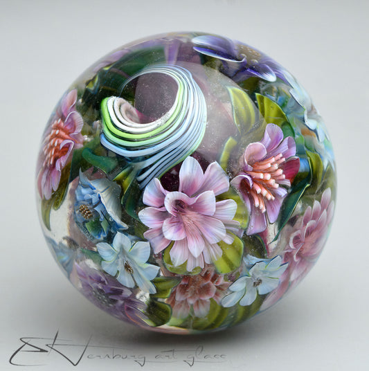 Marble. Collectible Sphere “Memory of Passion” Glass. Diameter — 43 mm (1.69”)