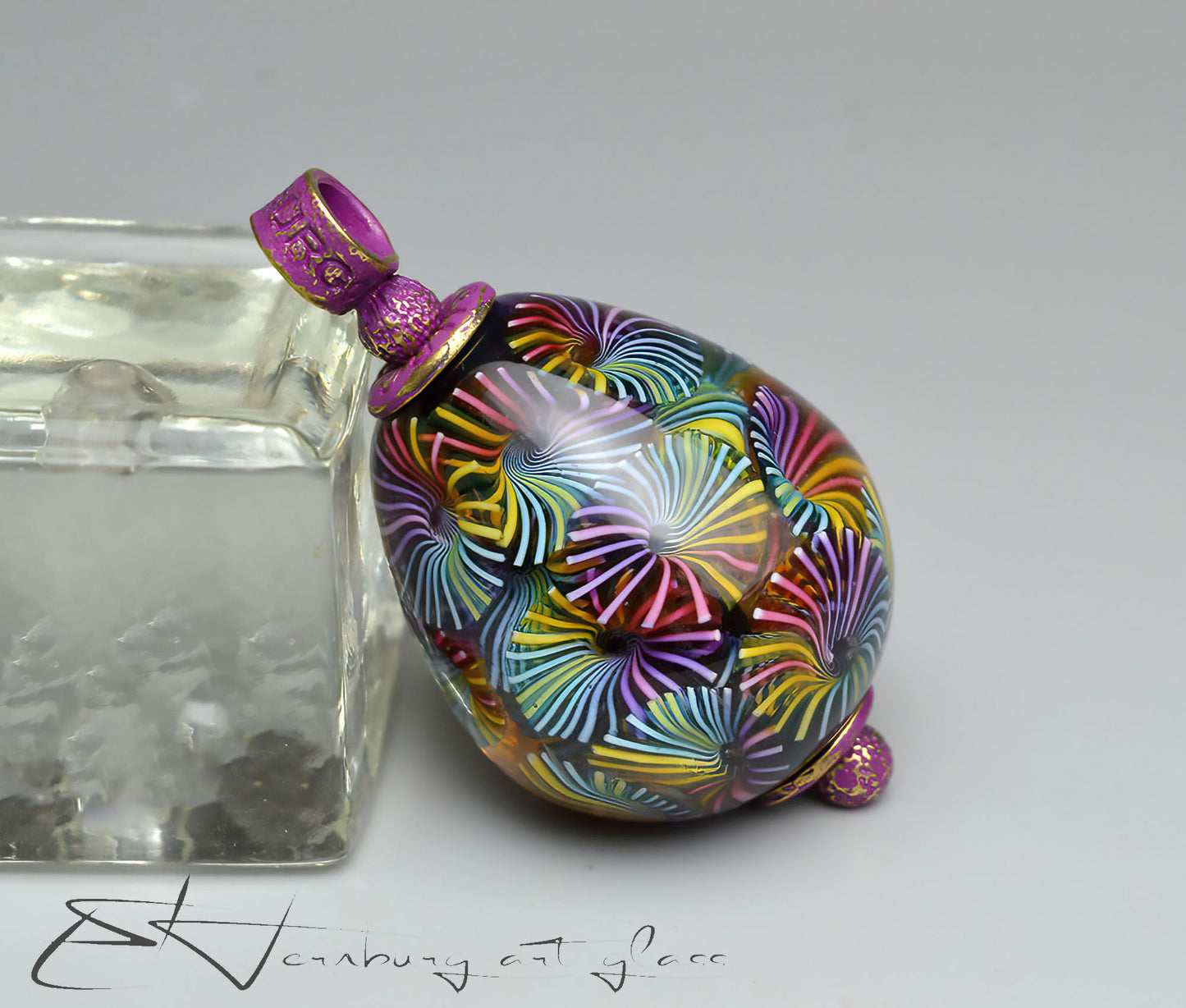 Pendant. Fireworks. Lampwork glass pendant.