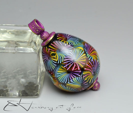 Pendant. Fireworks. Lampwork glass pendant.