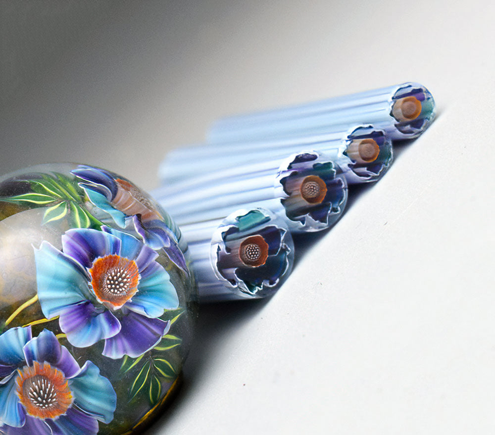 Murini flowers. IRISEL. Sticks 5 cm long. Materials for lampwork. Glass COE104