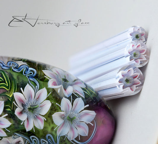Murini flowers. CLEMARIS. Sticks 5 cm long. Materials for lampwork. Glass COE104