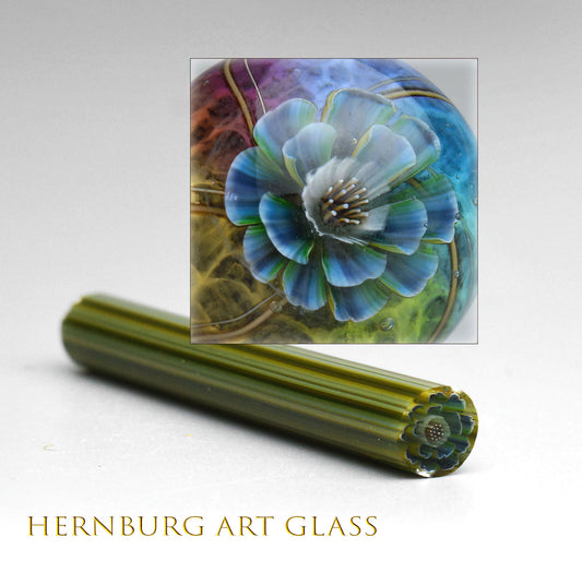 Murini flowers. CALYPSO. Sticks 5 cm long. Materials for lampwork. Glass COE104