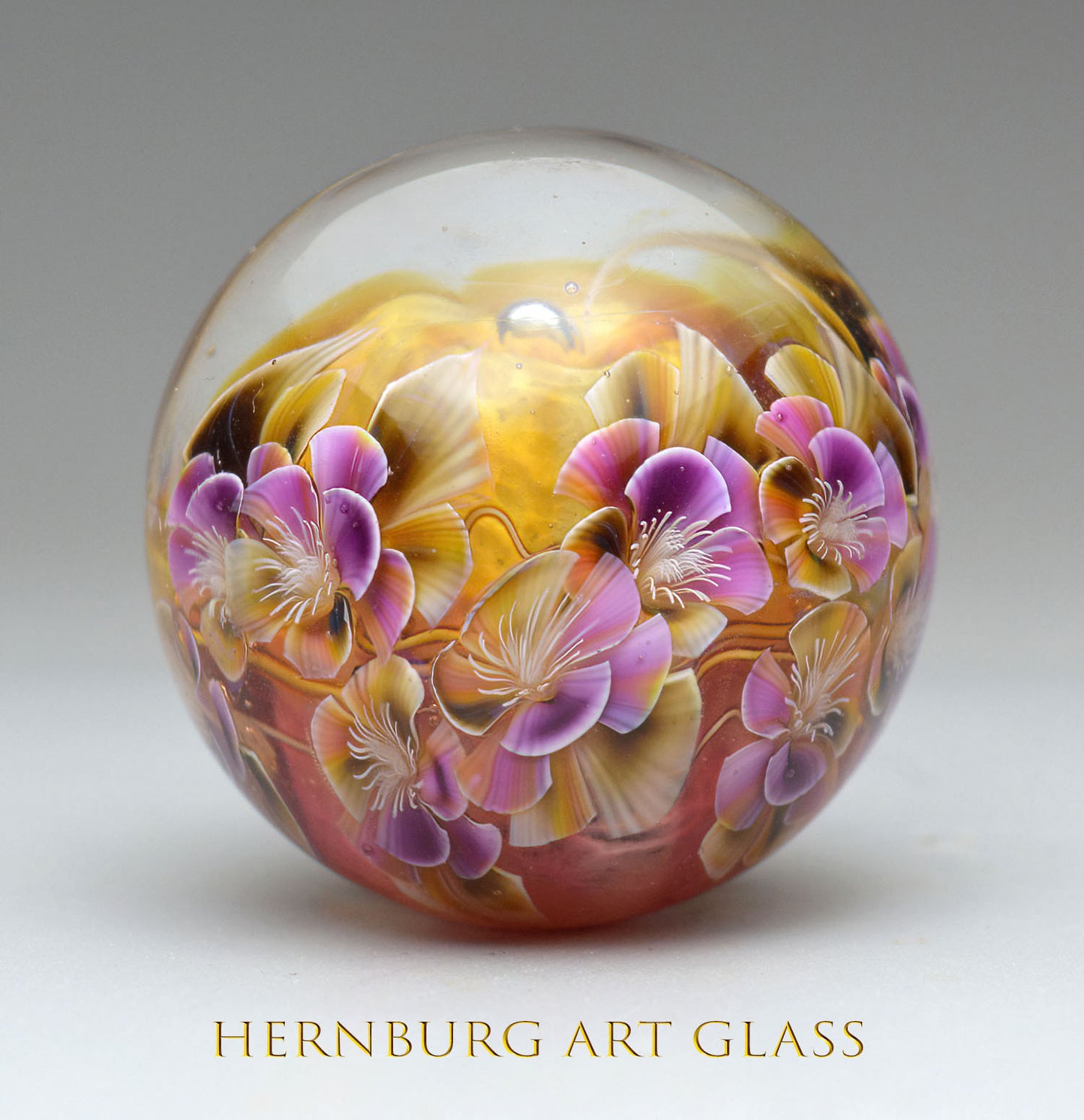 Marble. Collectible Sphere “Flamingo Egg”. Glass. . Diameter — 40 mm (1.57”)