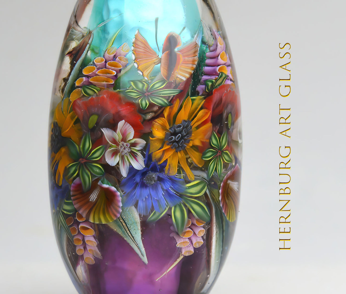 Pendant. Lampwork glass pendant. “Meadow Stories: Journey”