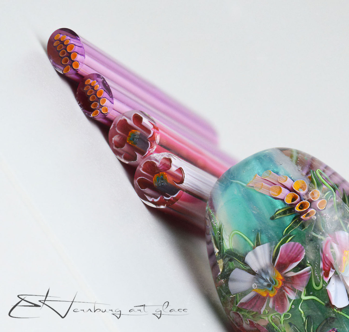 Murini flowers. GALINEA. Sticks 5 cm long. Materials for lampwork. Glass COE104