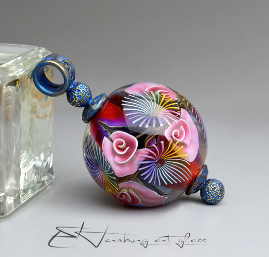 Pendant. "Temper". Lampwork glass pendant.