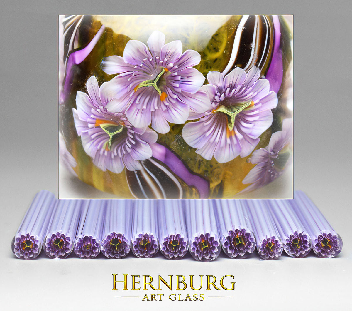 Murrini flowers. PASSIFLORA. Sticks 5 cm long. Materials for lampwork. Glass COE104