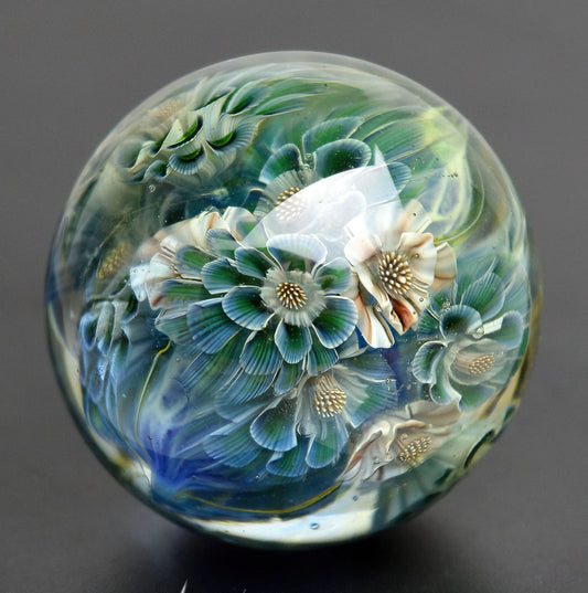 Marble "Mystmere" Glass. Collectible sphere. Diameter — 40 mm (1.57”).