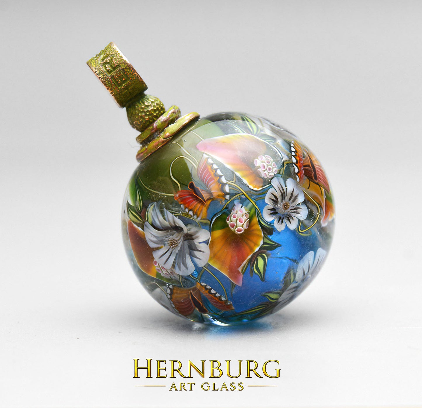 Orbella MARIPOSA. Lampwork glass pendant.