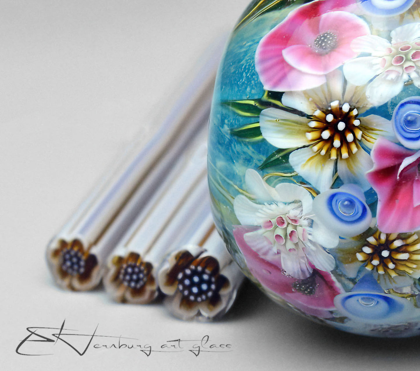 Murini flowers. AMBROSIA. Sticks 5 cm long. Materials for lampwork. Glass COE104
