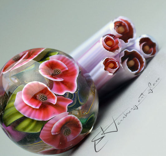 Murini flowers. Sticks 5 cm long. Materials for lampwork. Glass COE104