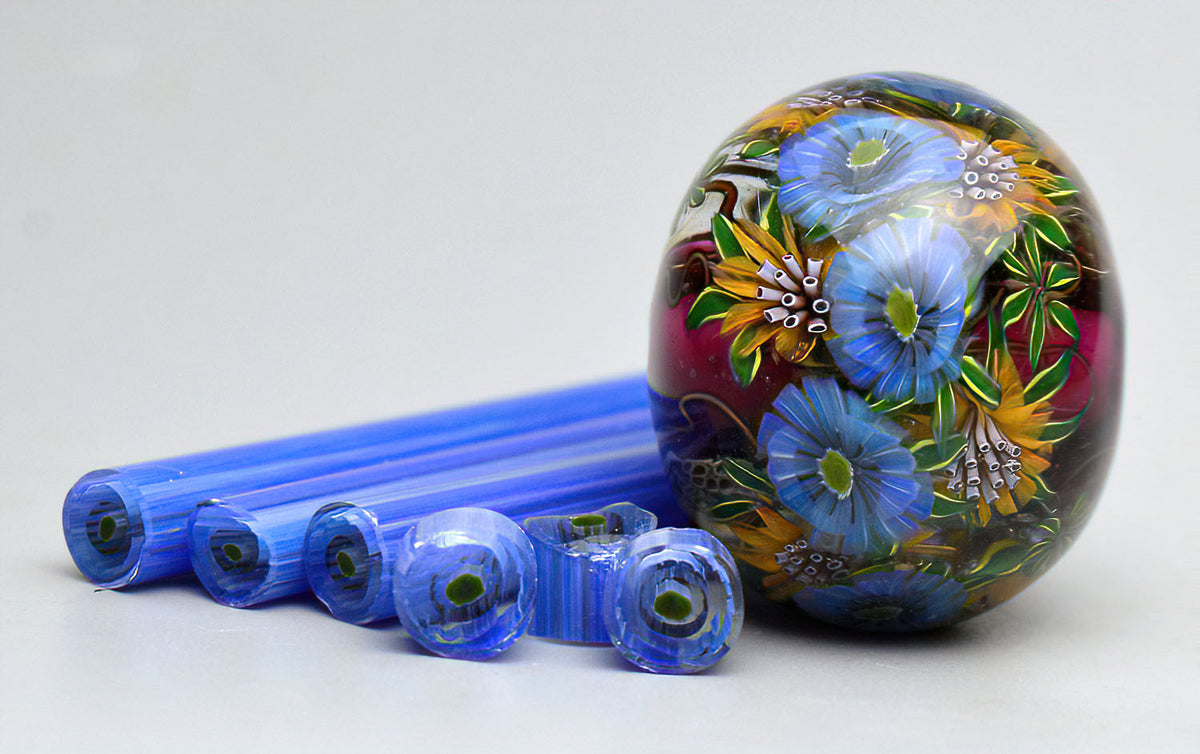 Blue Poppy Murrini - full process. Digital product