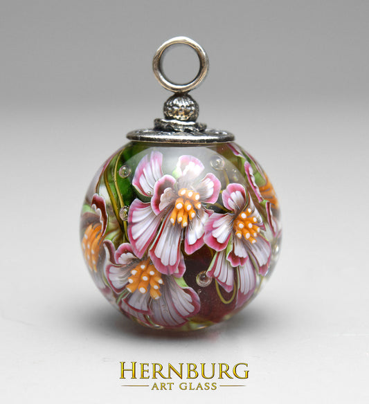 Orbella POMPADUR. Lampwork glass pendant.