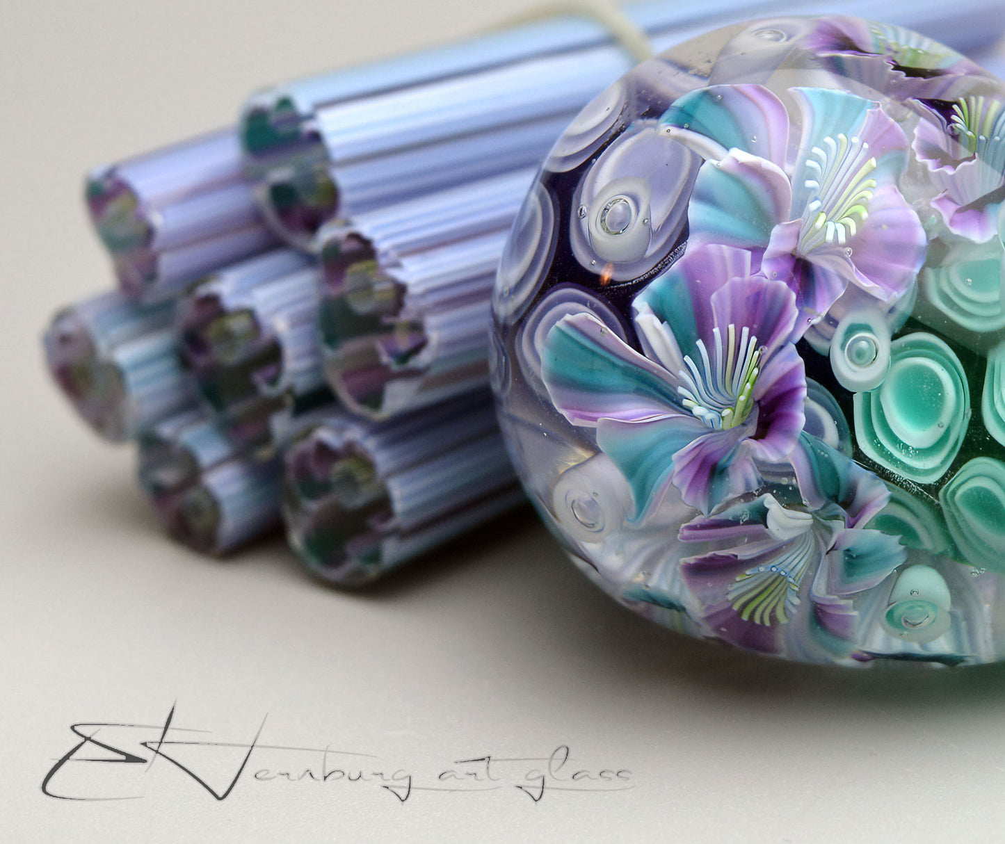 Murini flowers. Sticks 5 cm long. Materials for lampwork. Glass COE104