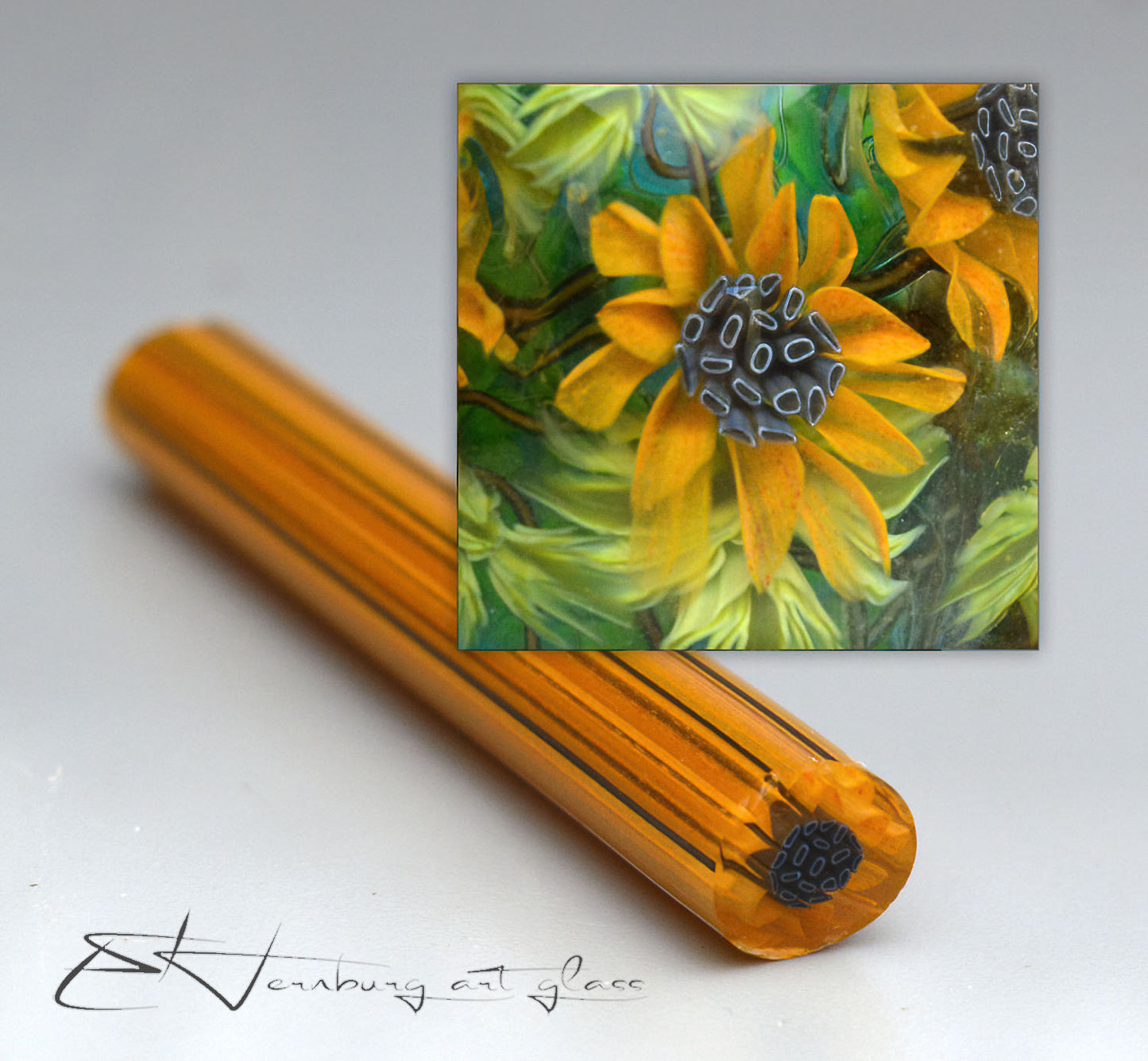 Murini flowers. SOLARIA. Sticks 5 cm long. Materials for lampwork. Glass COE104