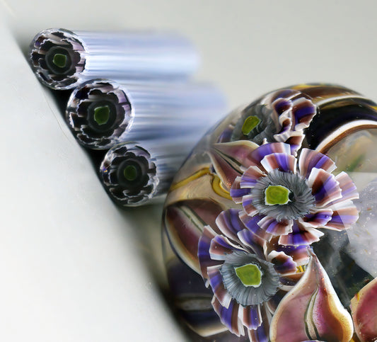 Murini flowers. SERENIS. Sticks 5 cm long. Materials for lampwork. Glass COE104