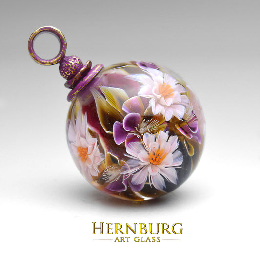 Orbella HANAMI. Lampwork glass pendant.