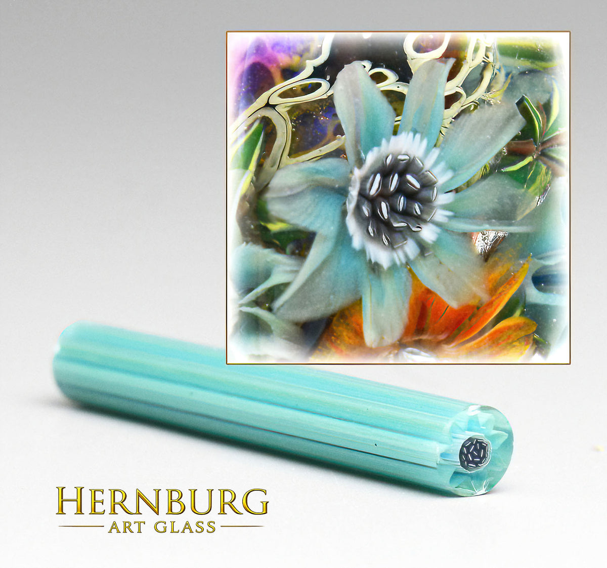 Murini flowers. BLUE FLAME . Sticks 5 cm long. Materials for lampwork. Glass COE104