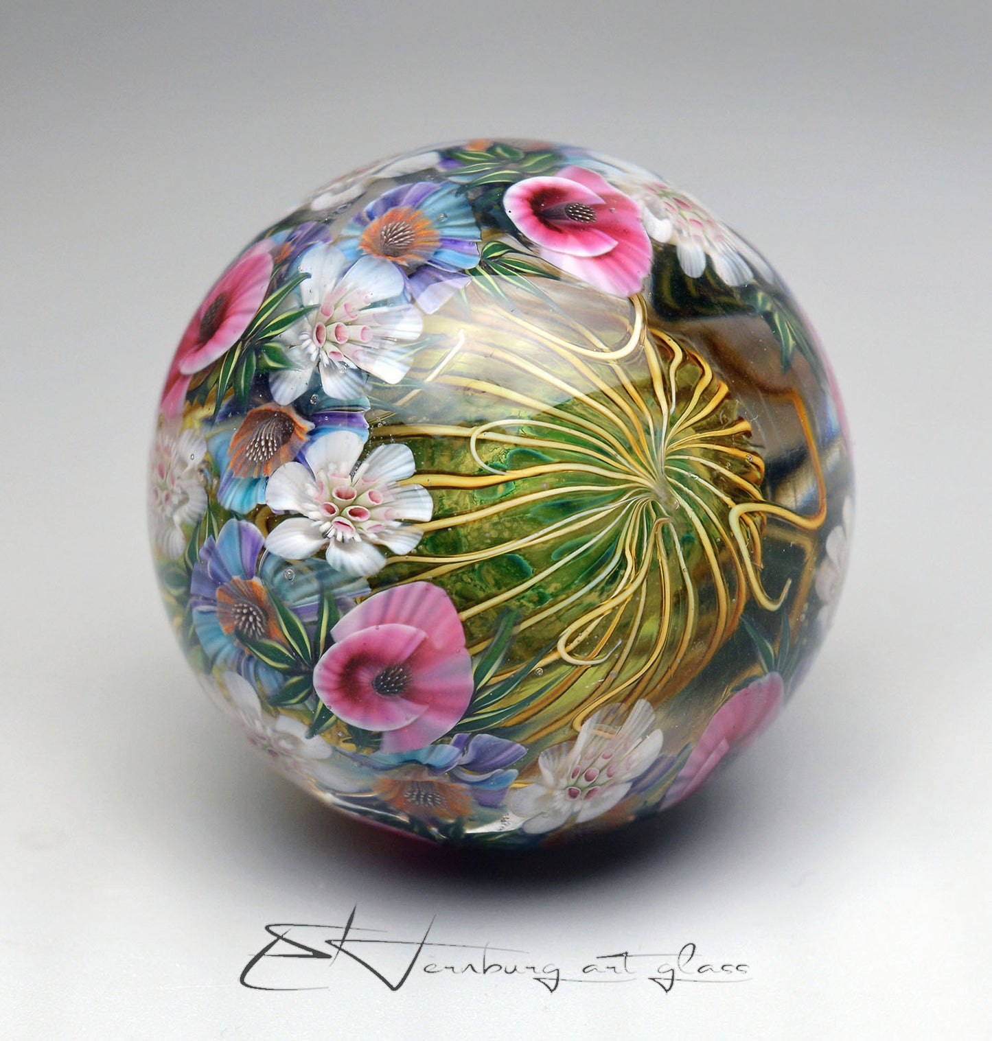 Marble. Collectible Sphere “Pastoral Crown”. Glass. . Diameter — 40 mm (1.57”)