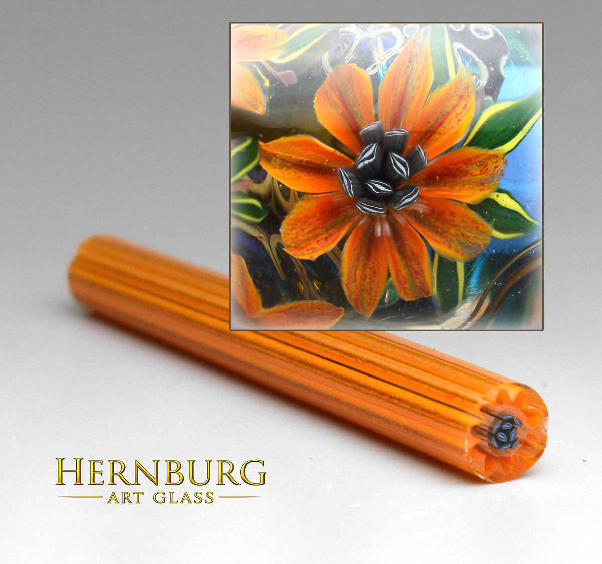 Murini flowers. FIREHEART . Sticks 5 cm long. Materials for lampwork. Glass COE104