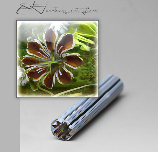 Murrini flowers. Materials for lampwork. Glass COE104. BRUNHILDA.