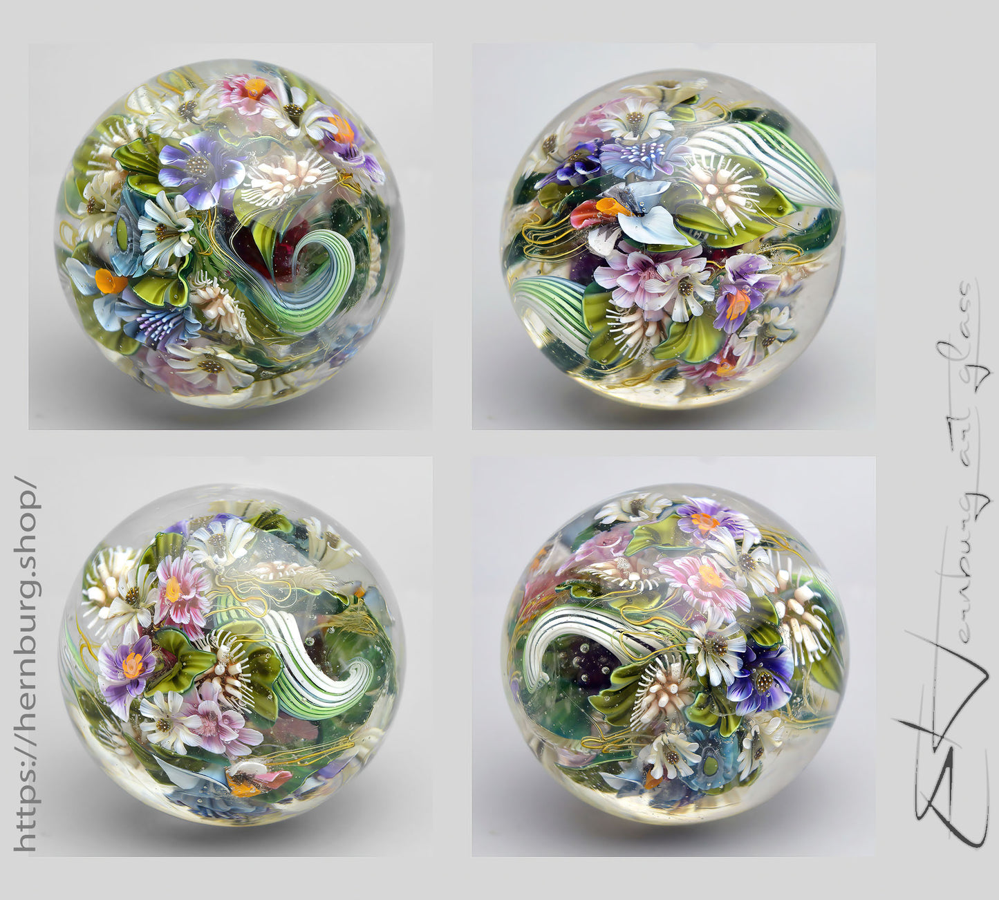 Marble. Collectible Sphere “Memory of Tenderness” Glass. Diameter — 50 mm (1.97”)