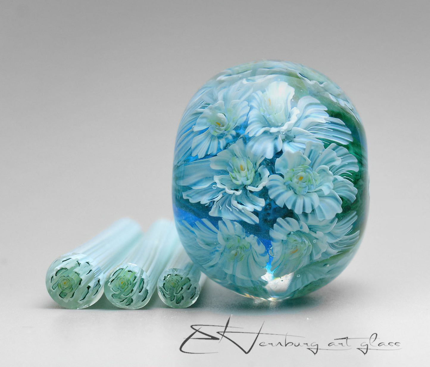 Murini flowers. TURQUANTHEMUM. Sticks 5 cm long. Materials for lampwork. Glass COE104