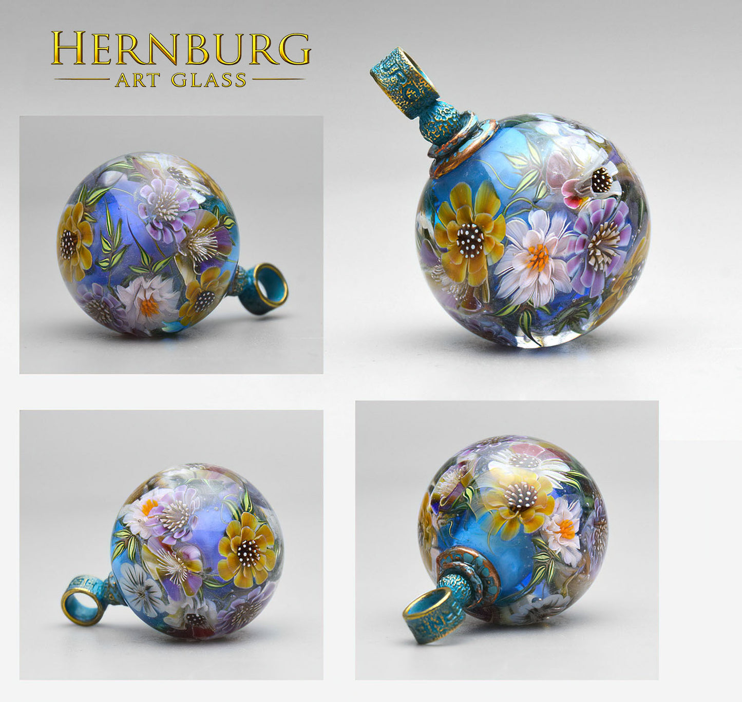 Orbella ARCADIA. Lampwork glass pendant.