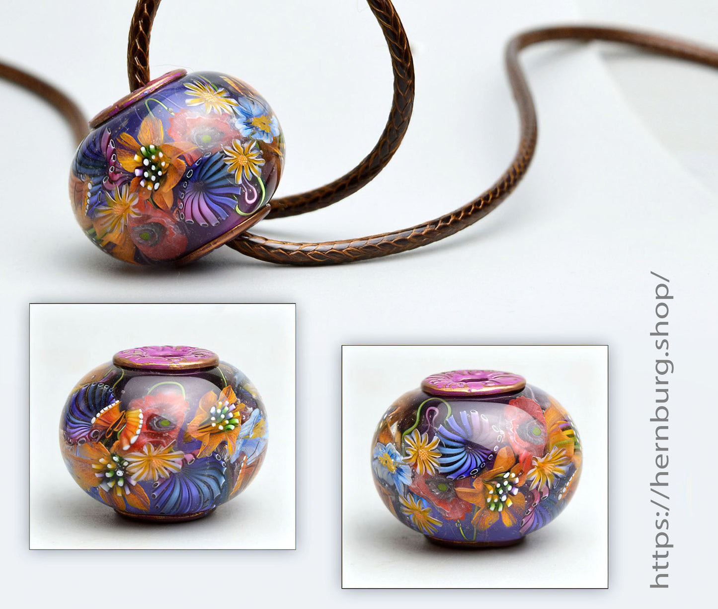 Bead "Sunset Flight" Collectible bead. Art Glass. Lampwork