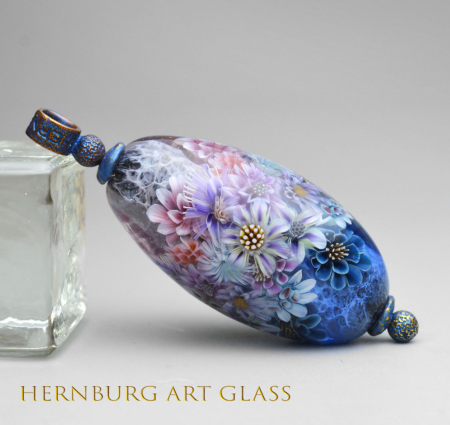 Pendant. Lampwork glass pendant. “Living Lace: Provence”