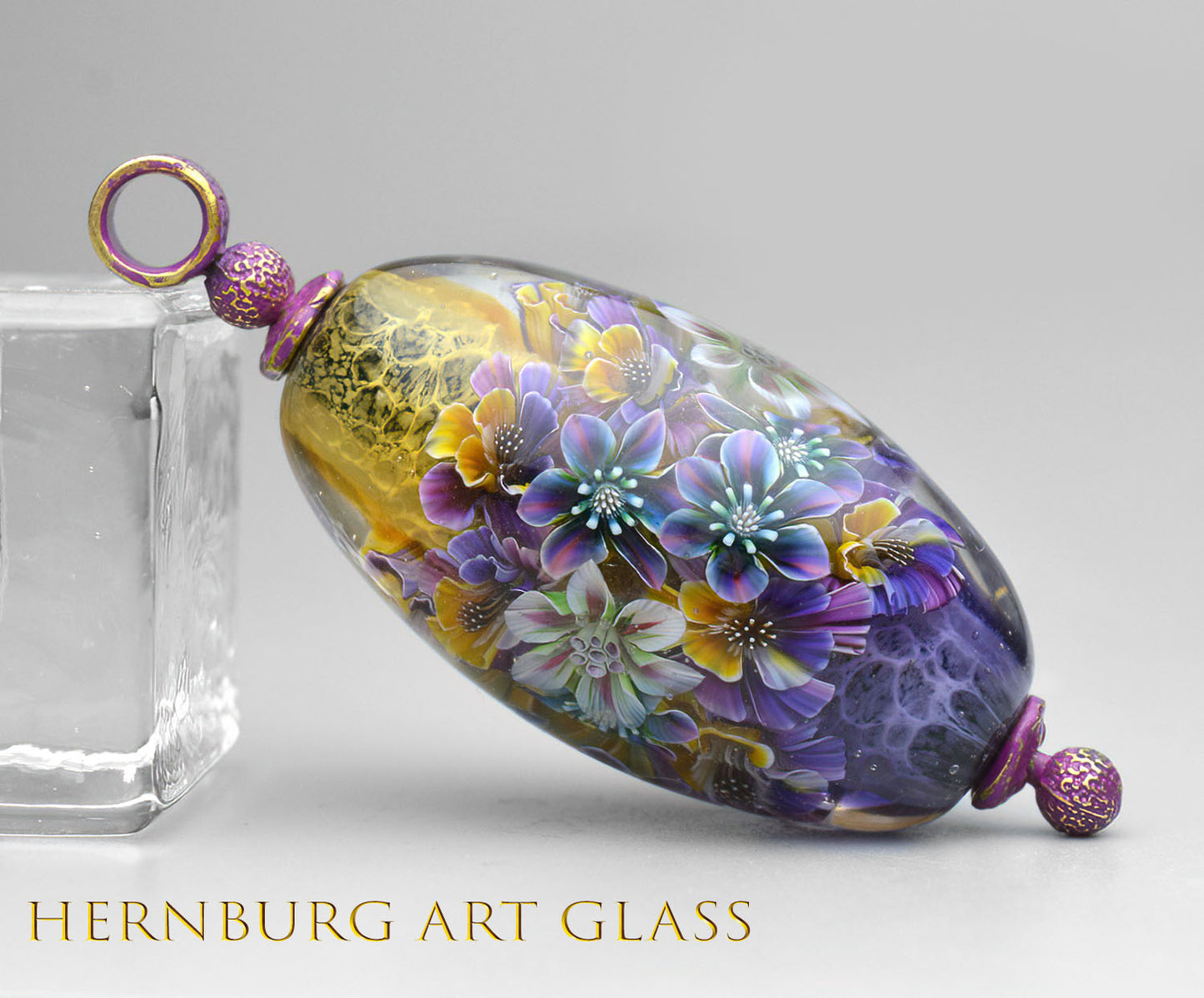 Pendant. Lampwork glass pendant. “Living Lace: Capriccio”