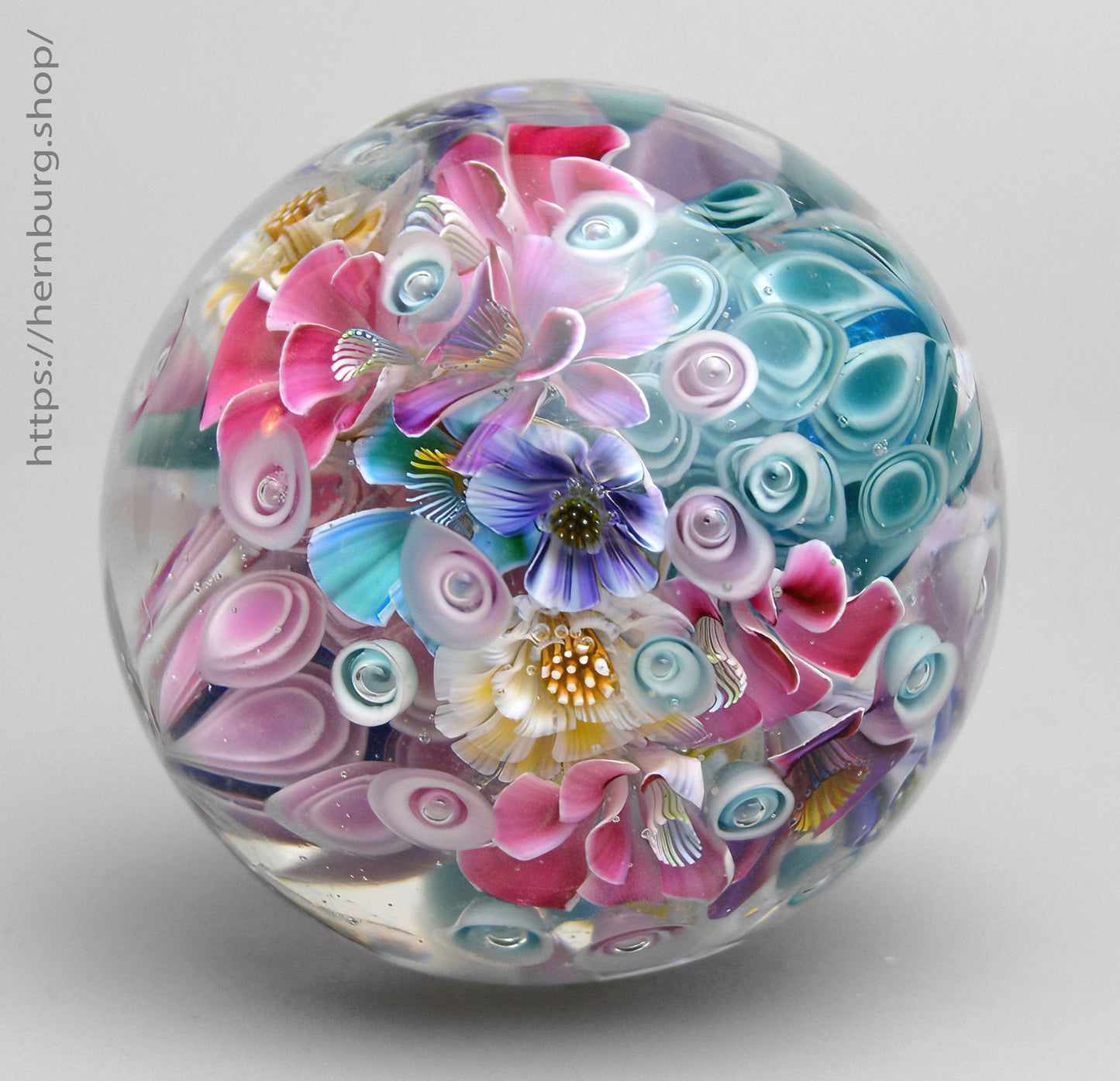 Marble "Kaleidoscope Magic” Glass. Collectible sphere. Diameter — 45 mm (1.77”).