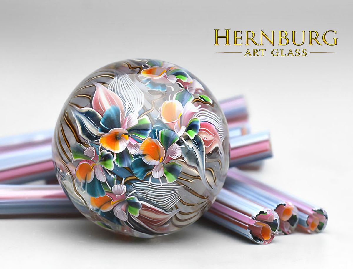 Murini flowers. Harlequin . Sticks 5 cm long. Materials for lampwork. Glass COE104