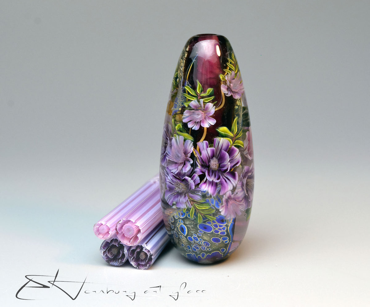 Murrini flowers. DUETTO. Sticks 5 cm long. Materials for lampwork. Glass COE104