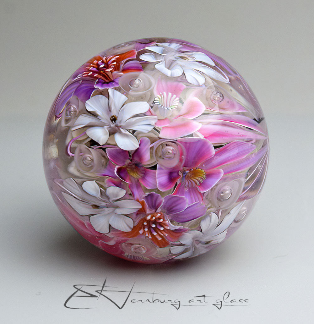 Marble "Kiss" Glass. Collectible sphere. Diameter — 40 mm (1.57”).