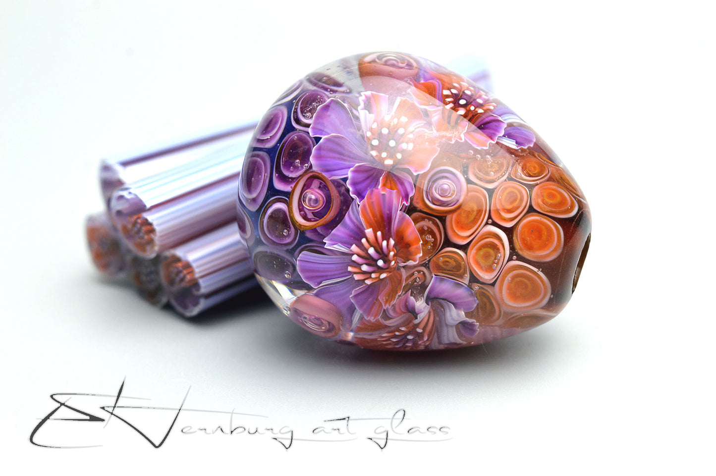 Murini flowers. Sticks 5 cm long. Materials for lampwork. Glass COE104