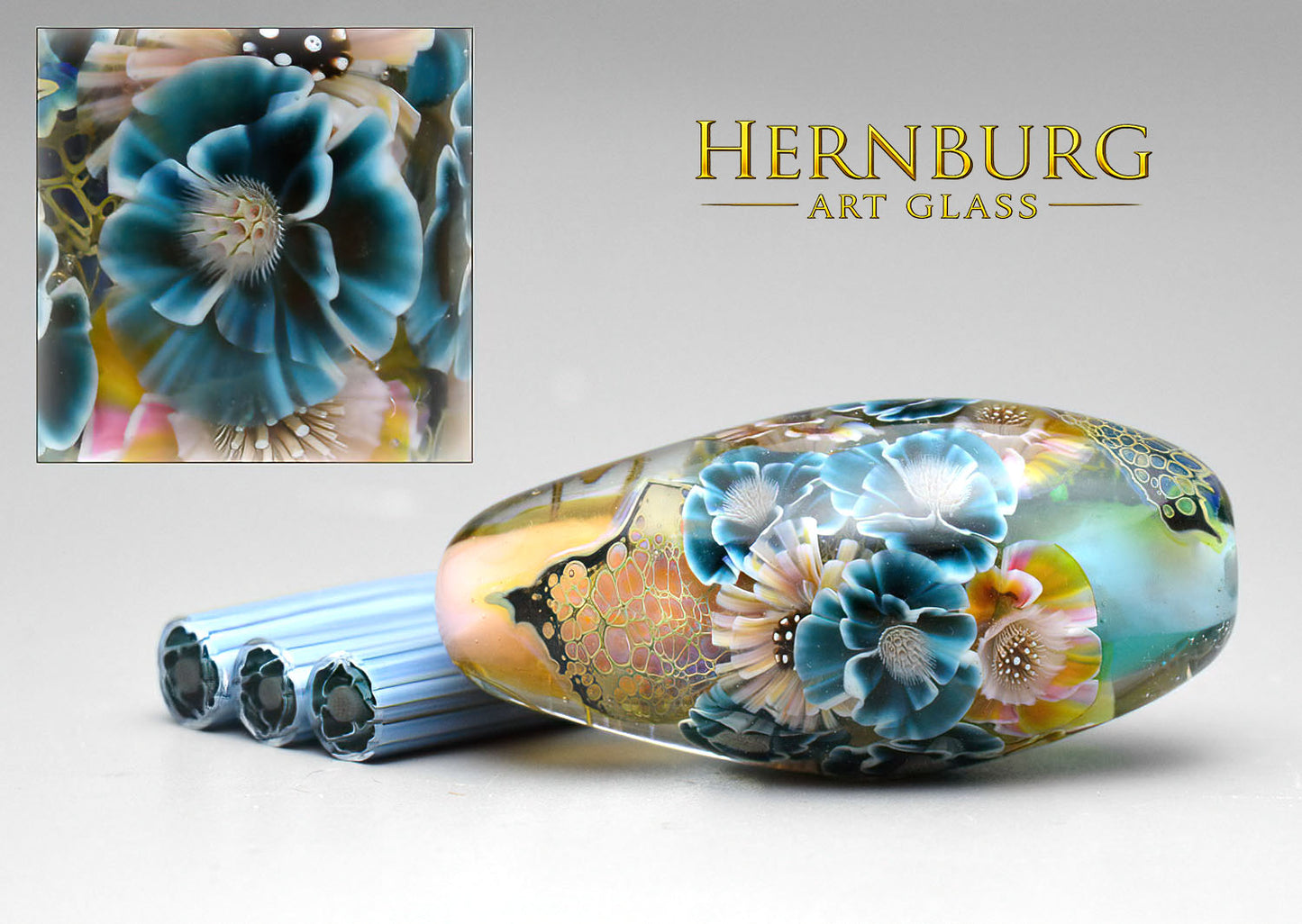 Murini flowers. MERMAID QUEEN . Sticks 5 cm long. Materials for lampwork. Glass COE104