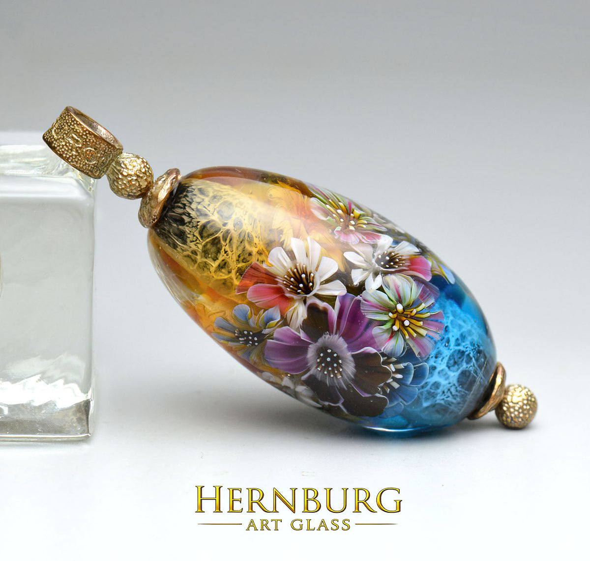 Pendant. Lampwork glass pendant. “Living Lace: Incanto”