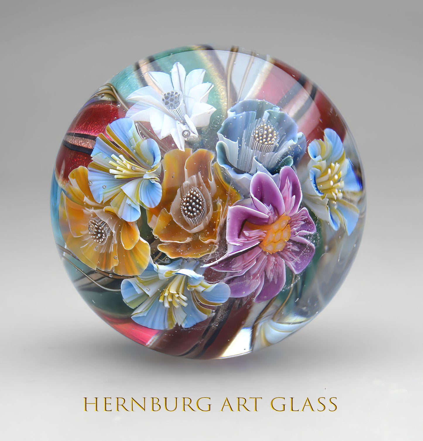 Marble. Collectible Sphere "Carnival”. Glass. . Diameter — 40 mm (1.57”)