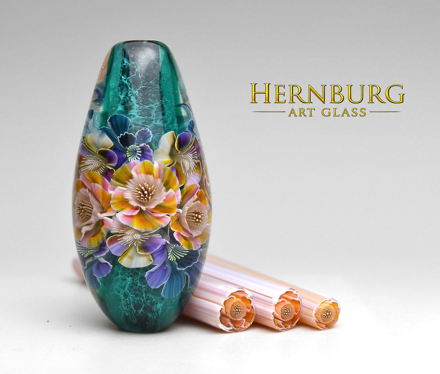 Murini flowers. SUNSET QUEEN . Sticks 5 cm long. Materials for lampwork. Glass COE104