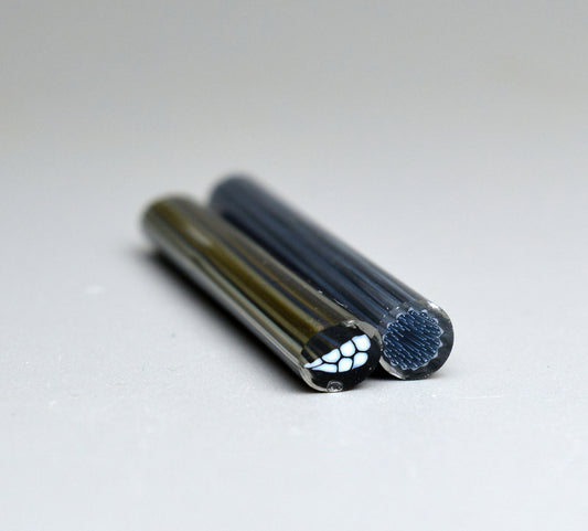 SET of 2 murrini canes. GRAPHIC DUO. Sticks 5 cm long. Materials for lampwork. Glass COE104