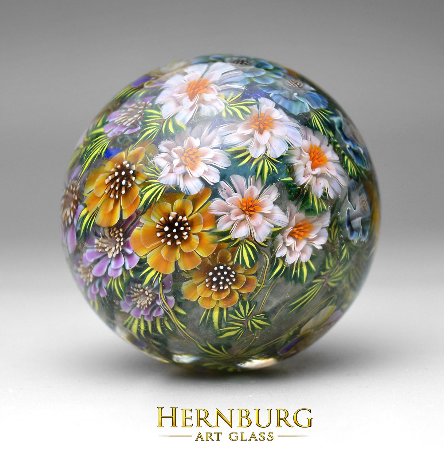 Marble. Collectible Sphere “Fifth Season”. Glass. . Diameter — 47 mm (1.85”)