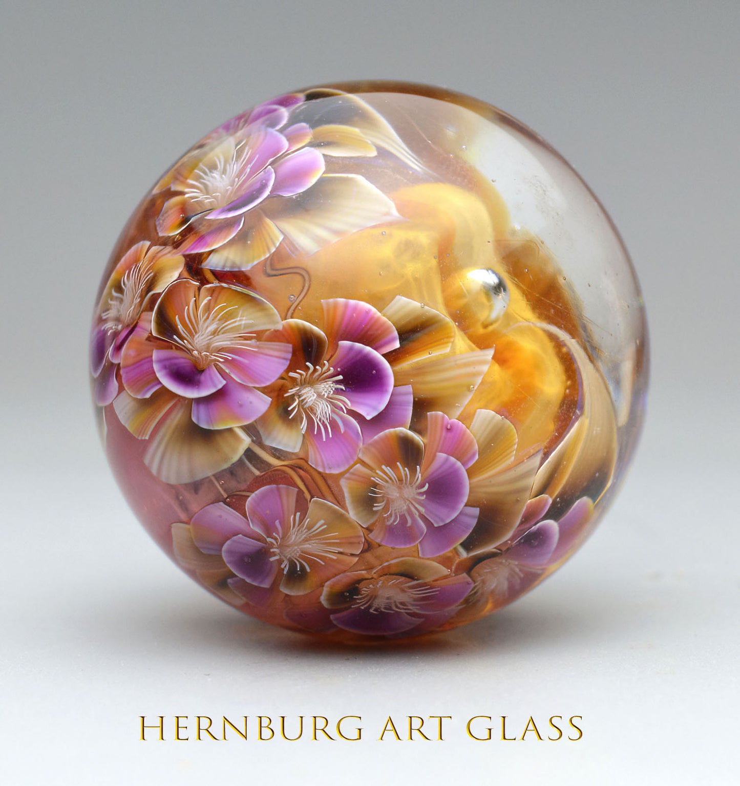 Marble. Collectible Sphere “Flamingo Egg”. Glass. . Diameter — 40 mm (1.57”)