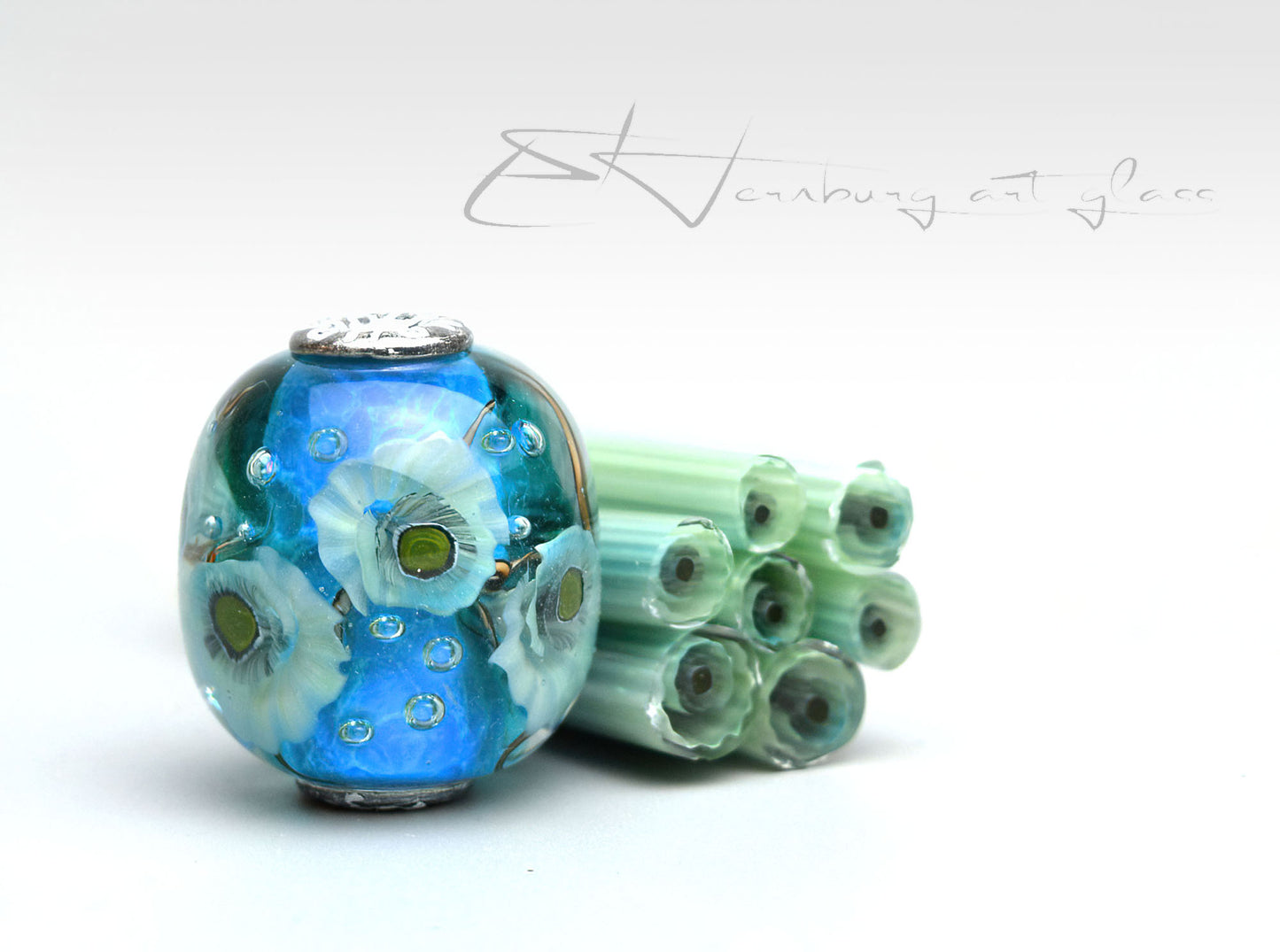 Murini flowers. Sticks 5 cm long. Materials for lampwork. Glass COE104