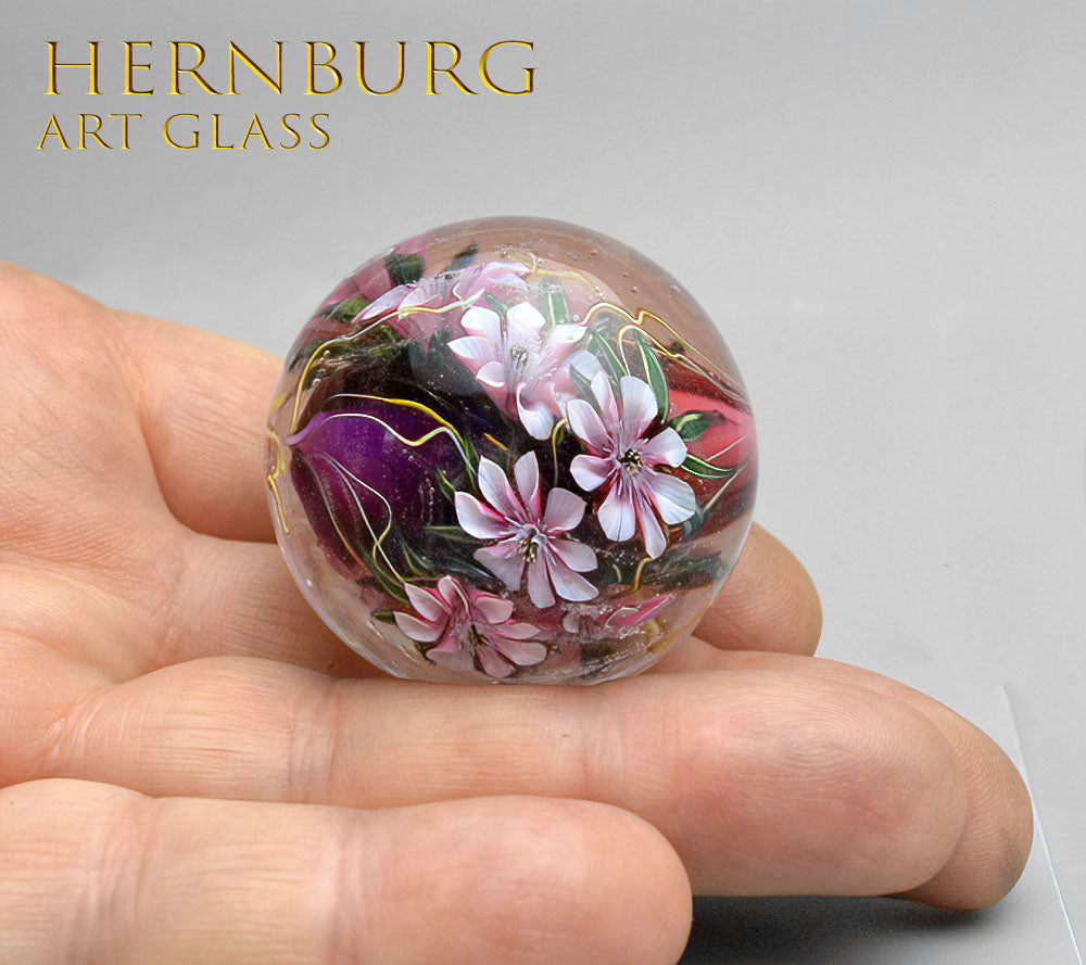 Marble. Collectible Sphere “Velior”. Glass. . Diameter — 40 mm (1.57”)
