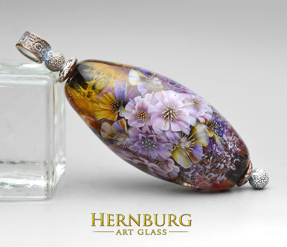 Pendant. Lampwork glass pendant. “Living Lace: WORN"