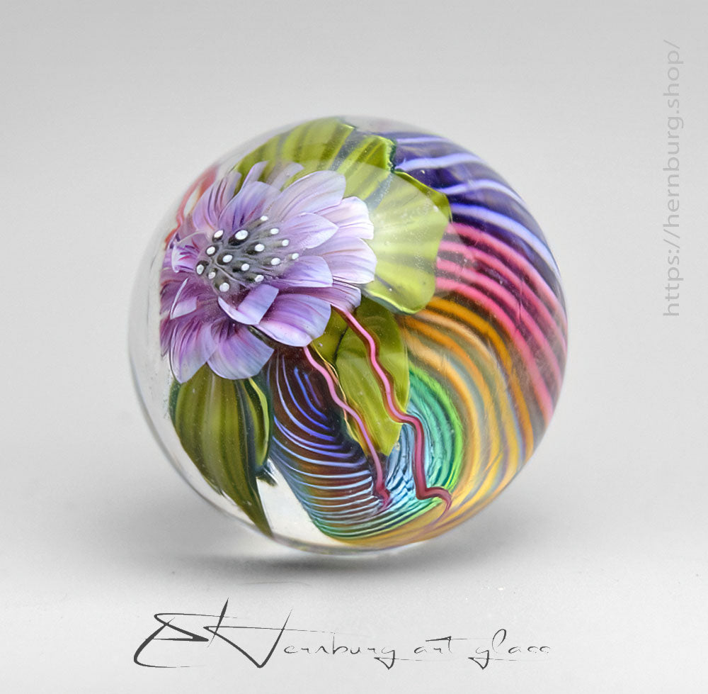 Marble "Surge" Glass. Collectible sphere. Diameter — Diameter: 30 mm (1.18”)