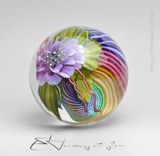 Marble "Surge" Glass. Collectible sphere. Diameter — Diameter: 30 mm (1.18”)