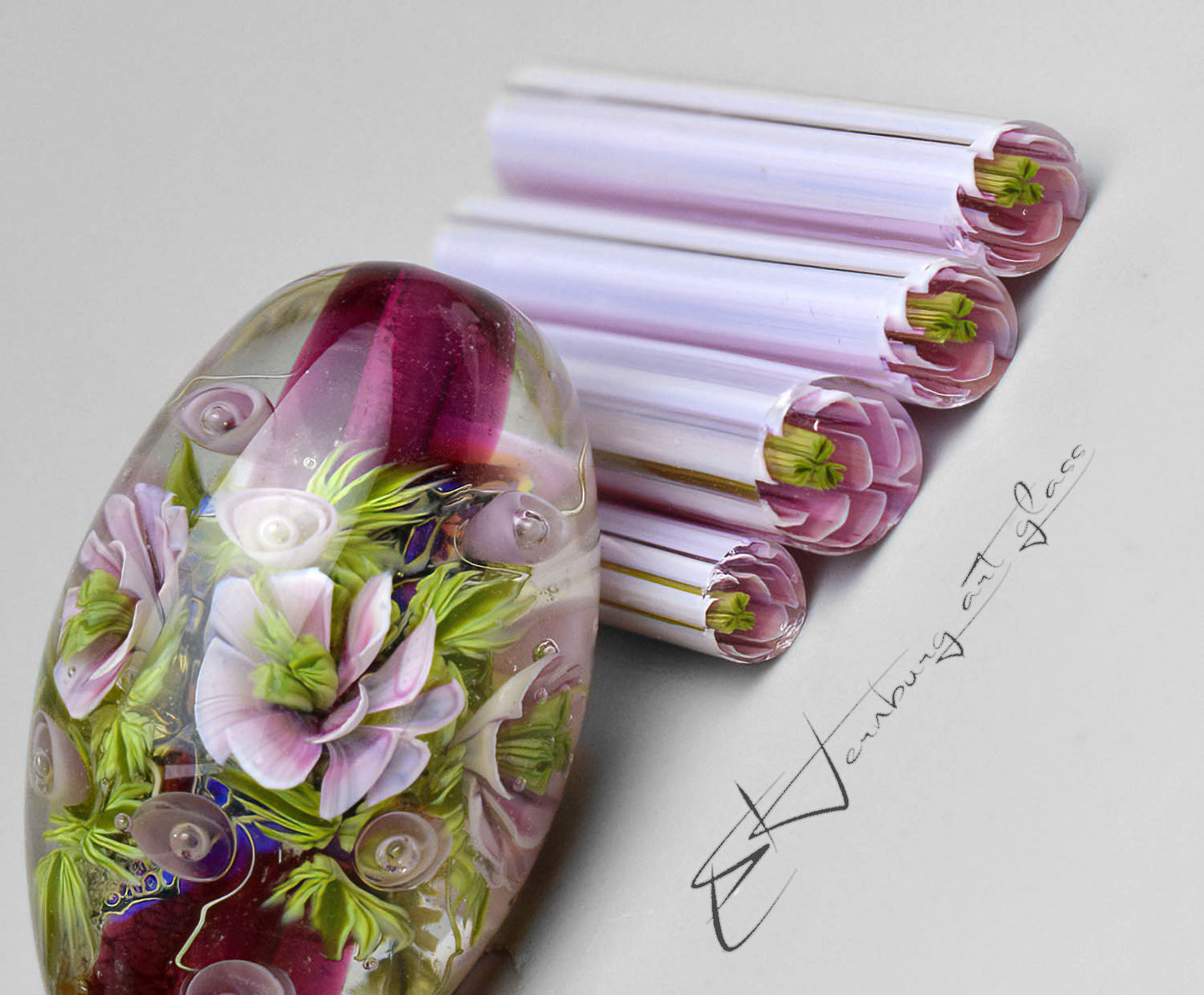 Murrini flowers. Materials for lampwork. Glass COE104. GISELLE.