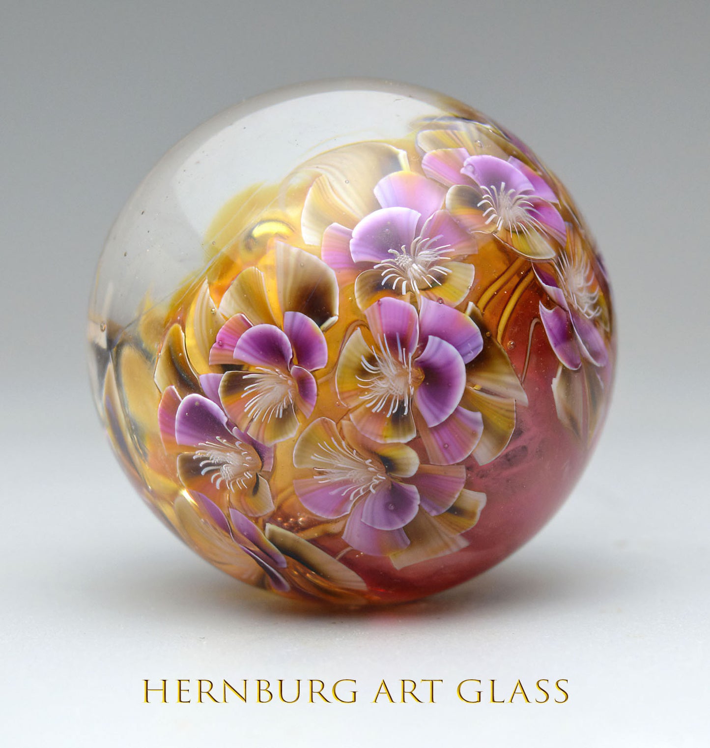 Marble. Collectible Sphere “Flamingo Egg”. Glass. . Diameter — 40 mm (1.57”)